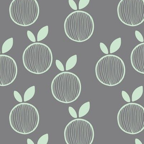Little flower bud poppy garden minimalist boho style fruit nursery design gray mint