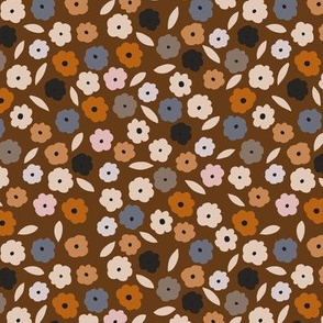fall '21 - blossoms - chocolate brown - multi colour