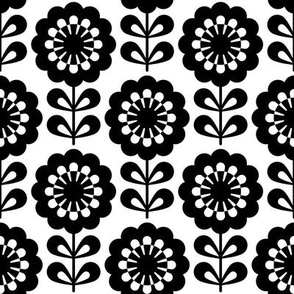 Pattern 0118 - black and white flowers
