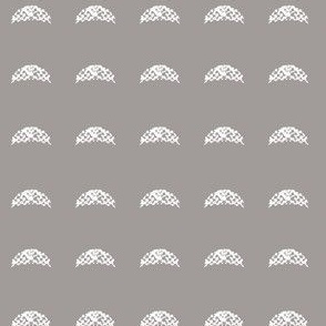 Gray Half Moon Block Print for Baby Clothing, Quilts, Wallpaper, & Apparel