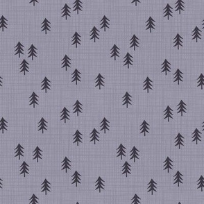 Fir trees. Gray background