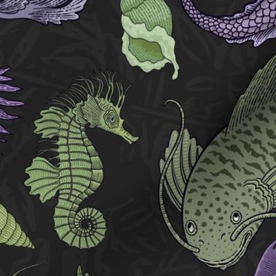 Large Deep Sea Cryptids in Purple