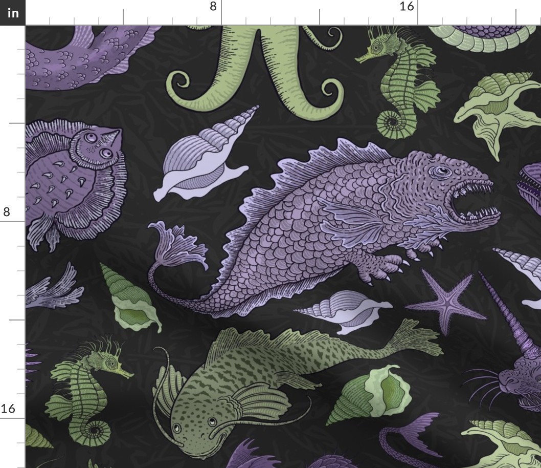 Large Deep Sea Cryptids in Purple