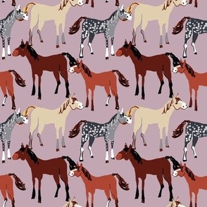 Horses pink pattern small