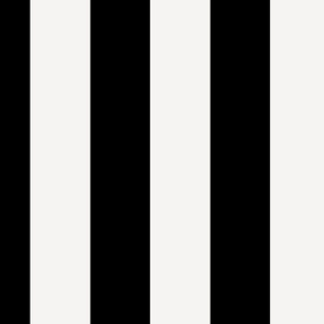 Black and Broken White Cabana Beach Vertical Stripe