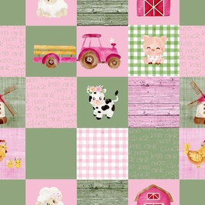 patchwork farm pink and green 