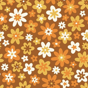 Retro Floral in 70s Colors