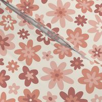 Retro Floral in Mushroom Pink Shades