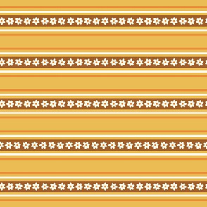 Retro Daisy Stripes in 70s Colors