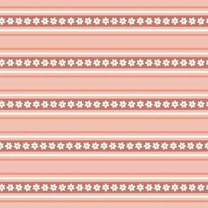 Retro Daisy Stripes in Boho Pink
