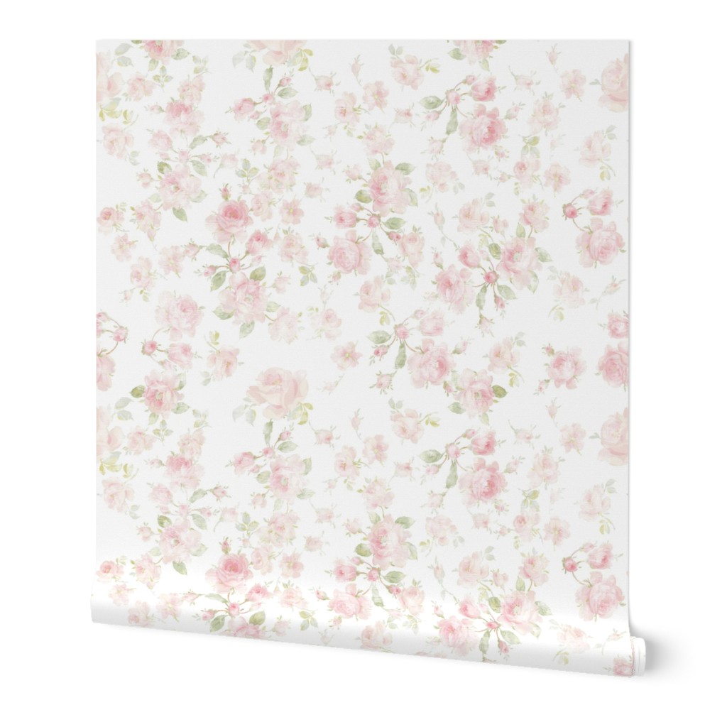 Saint Colette June Roses peony faded Wallpaper | Spoonflower