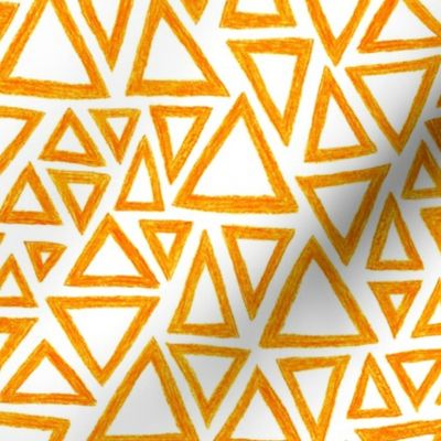 crayon triangles in solar orange