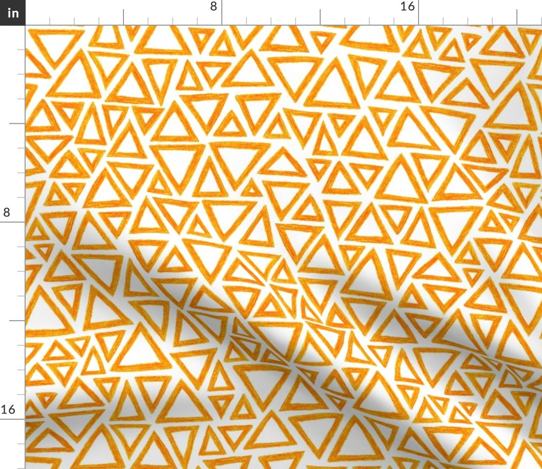 crayon triangles in solar orange