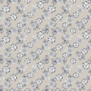 Naturals Floral neutral with blue flowers