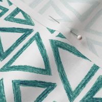 crayon triangles in teal on white