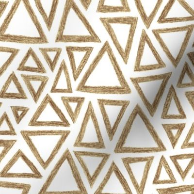 crayon triangles - brown on white