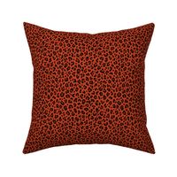 ★ SKULLS x LEOPARD ★ Halloween Pumpkin Red - Tiny Scale / Collection : Leopard Spots variations – Punk Rock Animal Prints 3