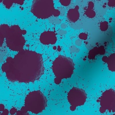 Plum Splatter on Turquoise