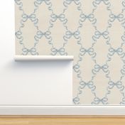 Large Hannah Ribbon Trellis Soft Blue on Cream