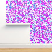 Rad 80s Splatter, Pink & Blue on White