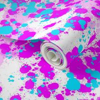 Rad 80s Splatter, Pink & Blue on White