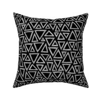 batik triangles - white on black