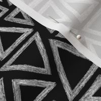 batik triangles - white on black