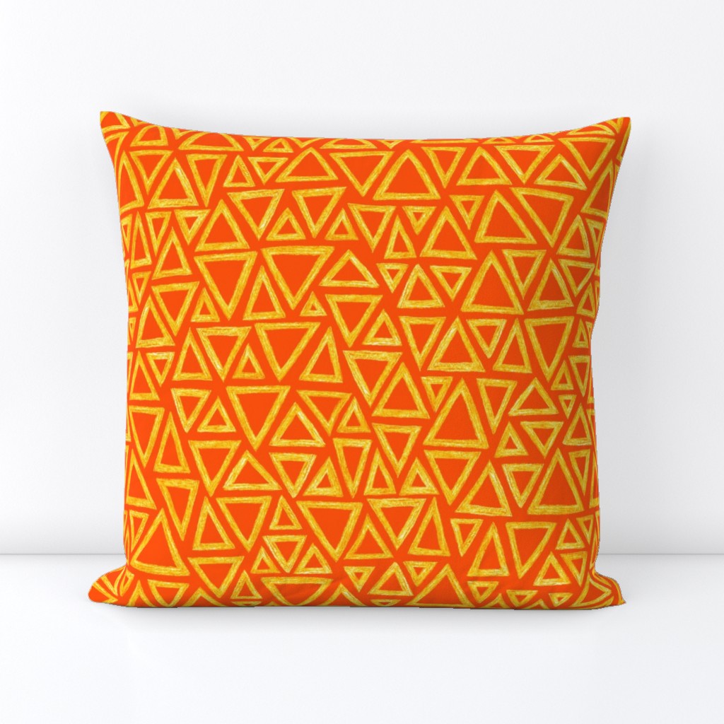 batik triangles - orange, yellow and white