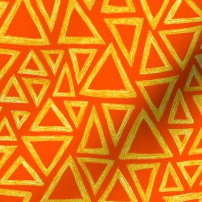 batik triangles - orange, yellow and white