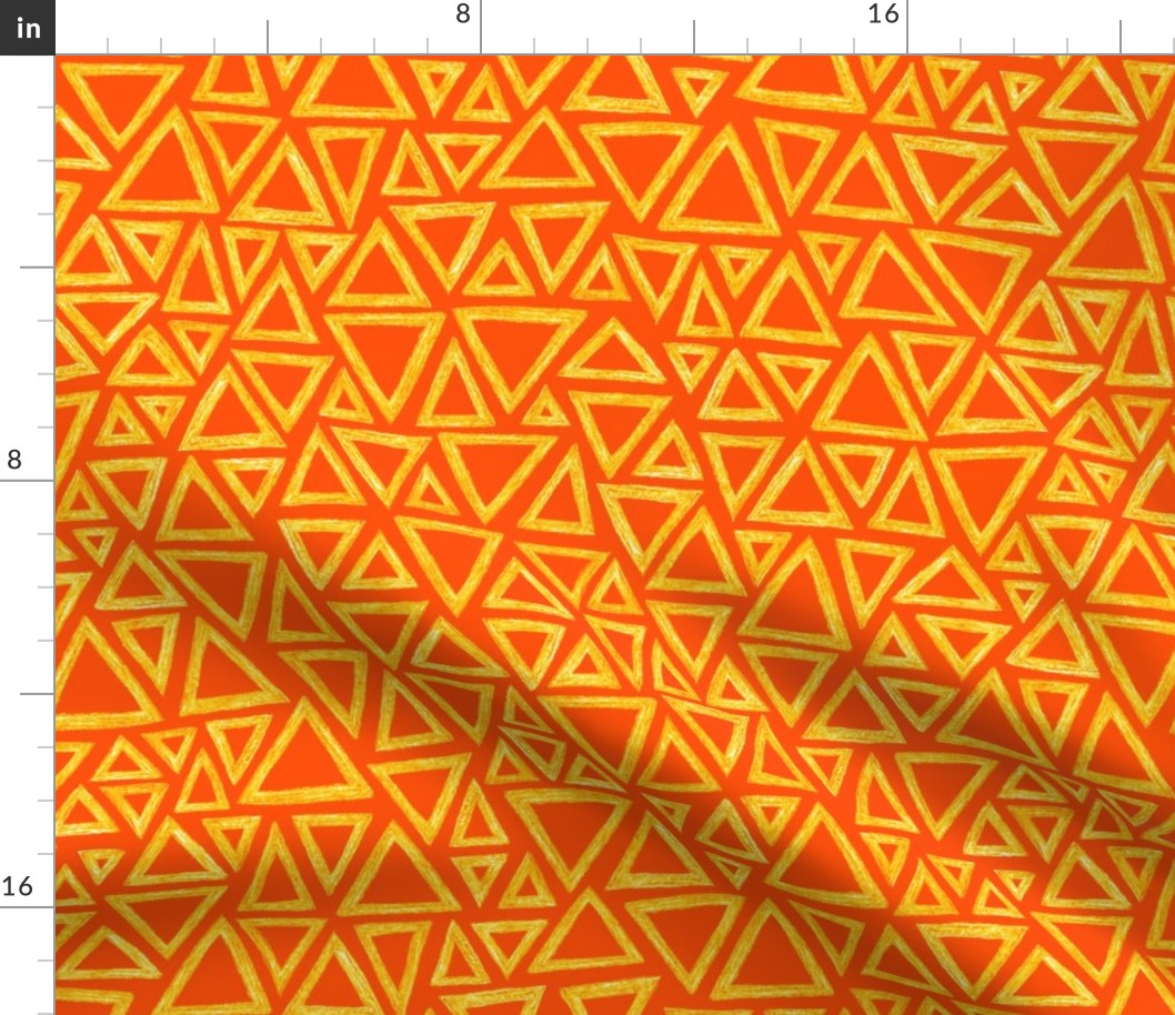 batik triangles - orange, yellow and white