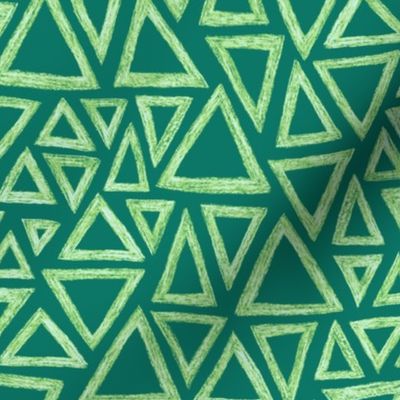 batik triangles - serene green