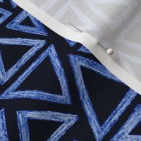 batik triangles - royal blue on navy