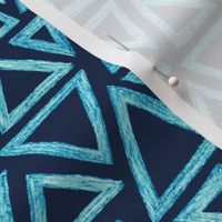 batik triangles - bright blue