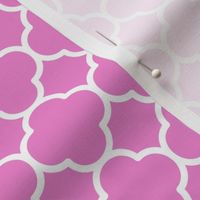 Quatrefoil Pattern - Fuchsia Blush and White