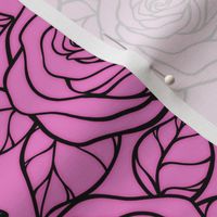 Rose Cutout Pattern - Fuchsia Blush and Black