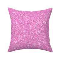 Rose Cutout Pattern - Fuchsia Blush and White