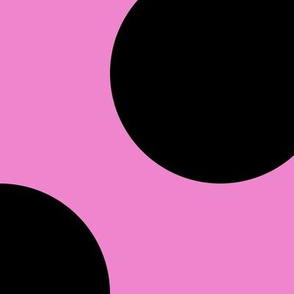 Jumbo Polka Dot Pattern - Fuchsia Blush and Black