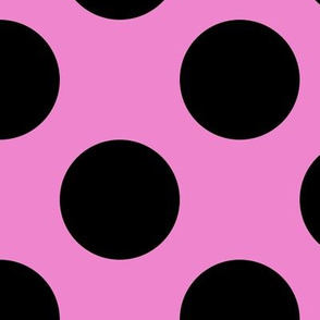 Large Polka Dot Pattern - Fuchsia Blush and Black