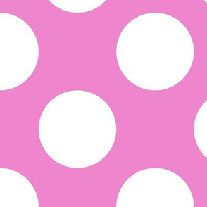 Large Polka Dot Pattern - Fuchsia Blush and White