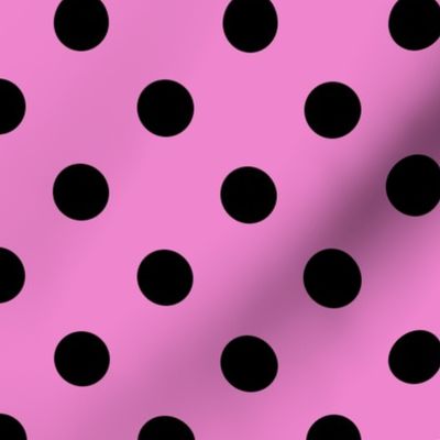 Big Polka Dot Pattern - Fuchsia Blush and Black