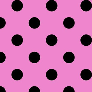 Big Polka Dot Pattern - Fuchsia Blush and Black