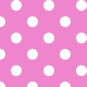 Big Polka Dot Pattern - Fuchsia Blush and White