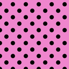 Polka Dot Pattern - Fuchsia Blush and Black