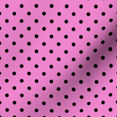 Small Polka Dot Pattern - Fuchsia Blush and Black
