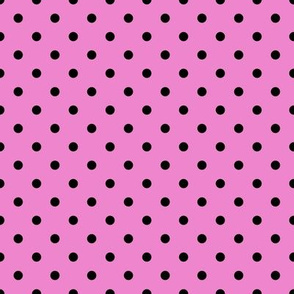 Small Polka Dot Pattern - Fuchsia Blush and Black