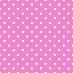 Small Polka Dot Pattern - Fuchsia Blush and White
