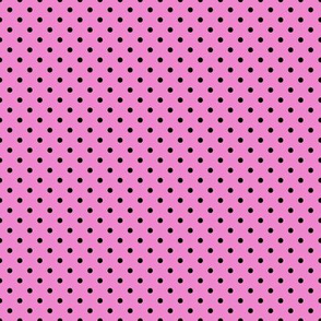 Tiny Polka Dot Pattern - Fuchsia Blush and Black