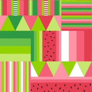 Watermelon inspired medley of patterns