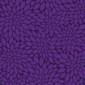 Dahlia Blossom Pattern - Grape and Deep Violet