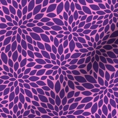Dahlia Blossom Pattern - Grape and Fuchsia Blush